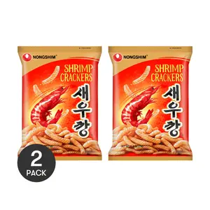 NONGSHIM Korean Crispy Shrimp Chips - Classic Flavor 75g (2 Packs) | Jennie Recommended