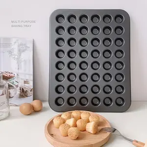 Heat Resistant Mini Pancake Mold, 35 Hole 48 Hole Multifunction Steel Baking Pan for Cup Pancakes, Mini Donuts, Cream Puffs and Bite Size Treats, Ideal for Home Baking, Parties, Market Stall and Commercial Use
