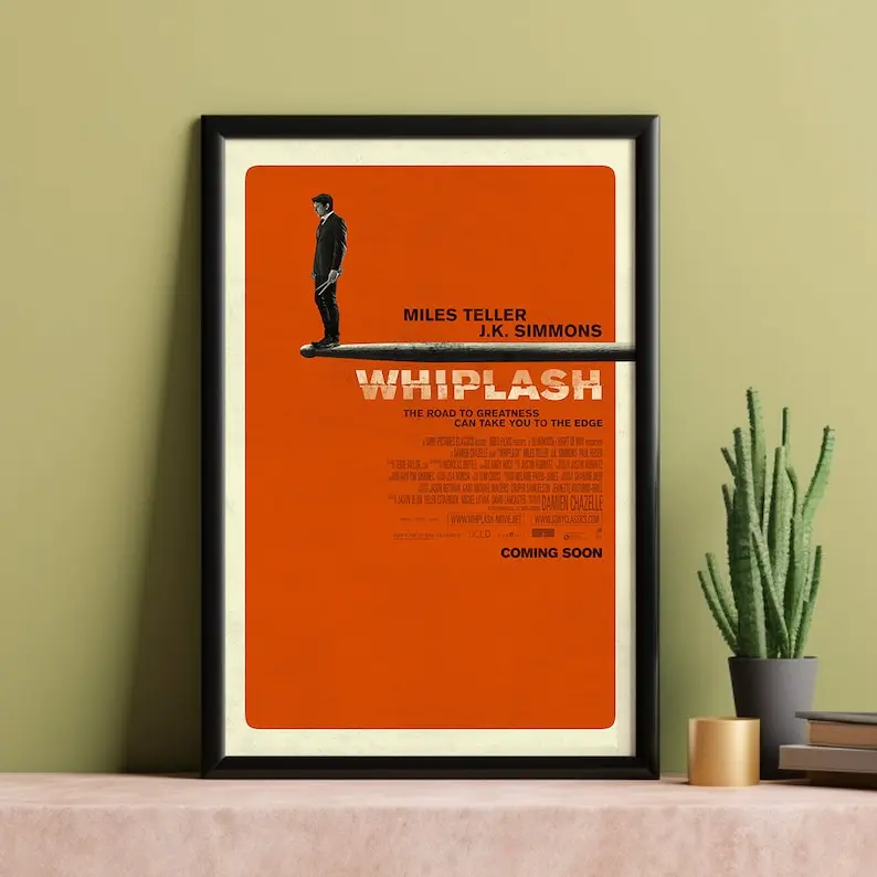 Whiplash Classic Movie Poster - Unframed Bordered Vibrant Print, Multi-Size, Shipping Tube, Vintage Art Home Decor, Film Fan Collectible Gift
