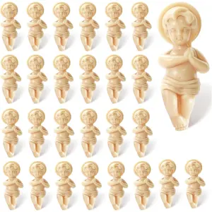 30Pcs King Cake Baby Jesus Figure, 1.5inch Plastic Jesus Doll Mini Nativity Christ Figurines Gifts Set for Christmas, Easter, Shower, Mardi Gras Party Favors