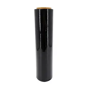 FixtureDisplays®  1 Roll Polyethylene Virgin Cast Stretch Wrap 1500' Length x 18" Width x 80 GA 20 Micron Thick, Black Stretch Shrink Wrap 14432-1PK-NF