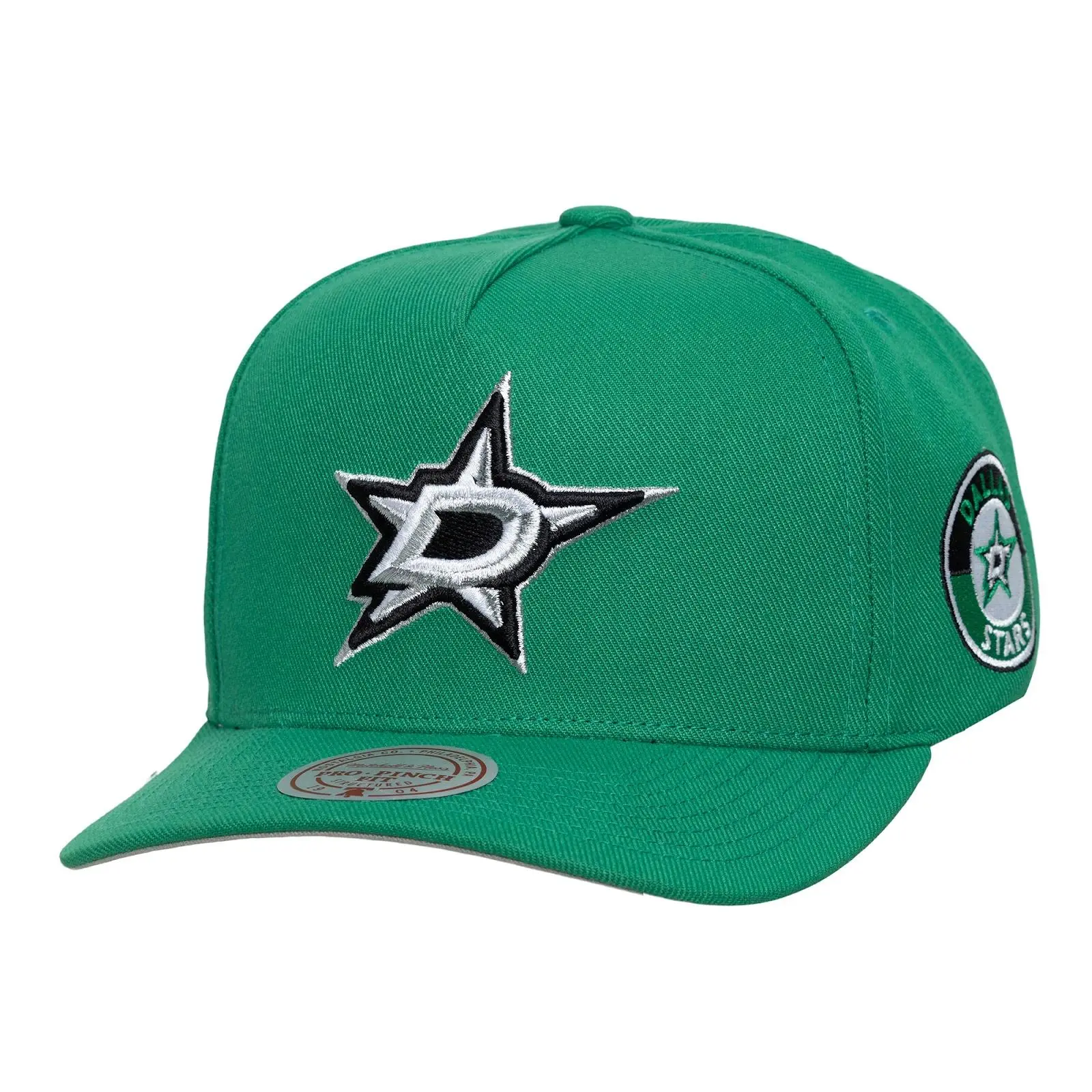 Dallas Stars Kelly Green Double Clutch Pro Pinch Snapback Hat NHL Throwback Cap Adjustable Fan Gear Mitchell & Ness