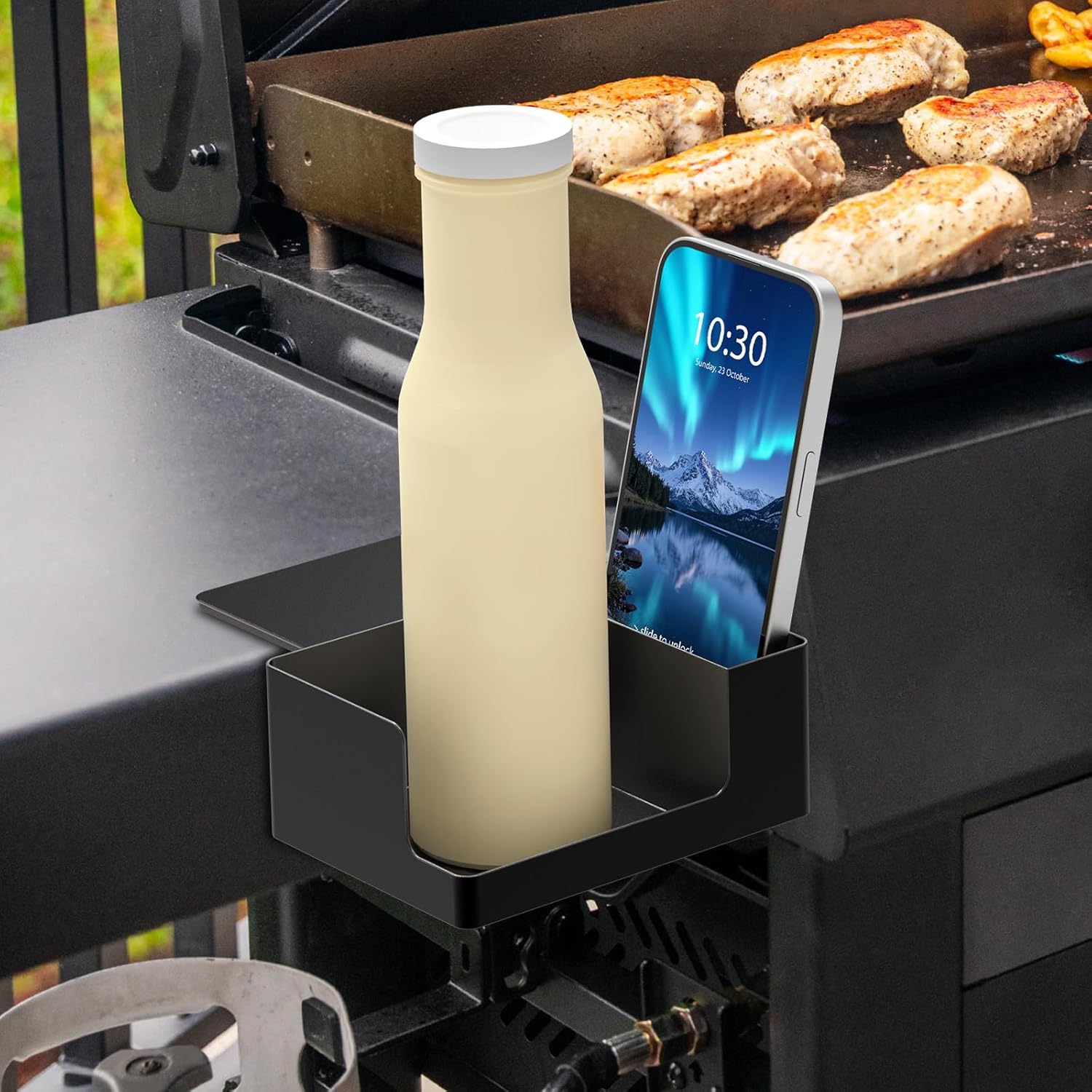 Magnetic Drink Holder and Phone for Grill, Outdoor Griddle Accessories for Most Cup, Phone Caddy, Suit for Blackstone, Traeger etc. Mug Tumbler Drinkware Drinkware Drinkware Bottles