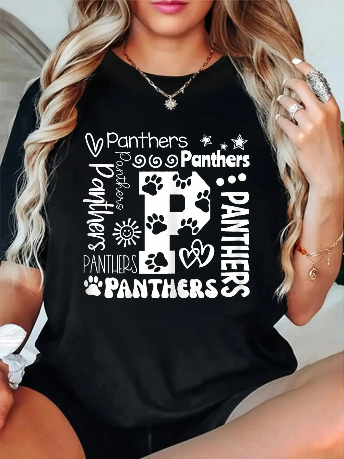 100% Cotton T shirts Vintage Panthers School Spirit Name Team for Men Women Kids T-Shirt Breathable & Comfort Fit Tee Women,Short Sleeve Crew Neck Top for All Seasons,Graphic Tees Women Tops