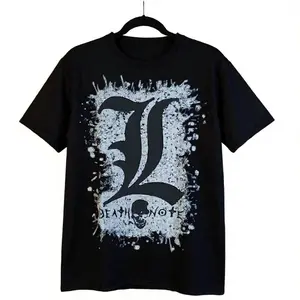 Death Note "L" T-Shirt - Vintage Graphic Tee – Unisex S-3XL – Menswear & Womenswear – Streetwear Tops – Casual Cotton Crewneck Shortsleeve T-shirt
