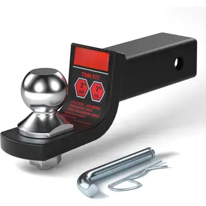 2-inch Drop Trailer Hitch Ball Mount Kit - 2-inch Trailer Ball and 5/8-inch Hitch Pin Kit, Fits 2-inch Hitch Receiver,7,500lbs Capacity, Matte Black