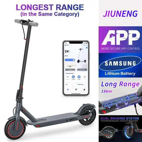 Electric Sports & Outdoor Fitness Scooter - 350W Motor, 19MPH Speed, 22 mi Range, 36V 7.8Ah Battery, Dual Braking System, APP Control, IP65 Waterproof, Foldable, Lightweight Scooter (14.8kg Net, 17.3kg Gross)