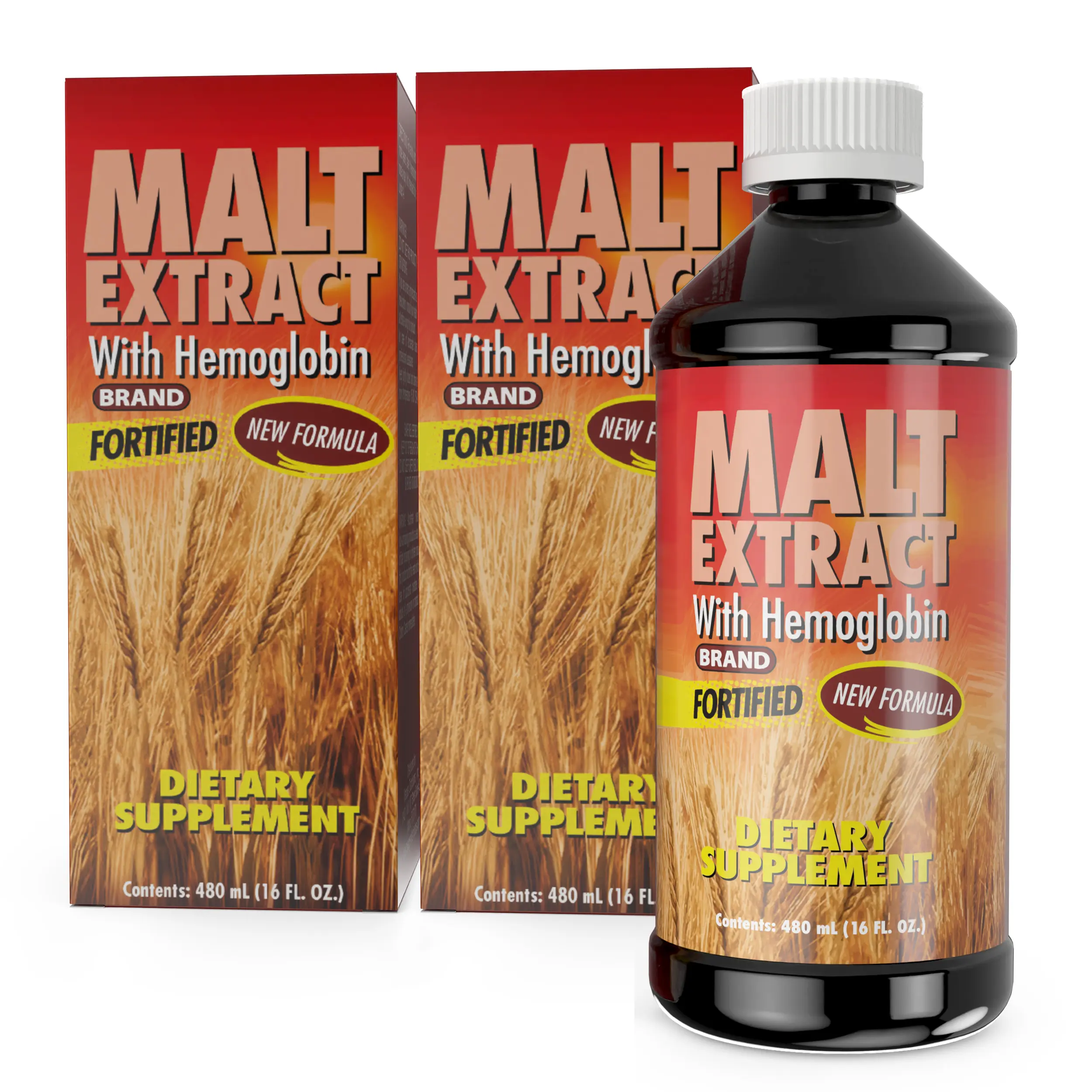 Malt Extract Natural Healthcare Dietary Supplement, Supports Hemoglobin Levels, 16 Fl Oz (2 Pack), Edible, Fitness