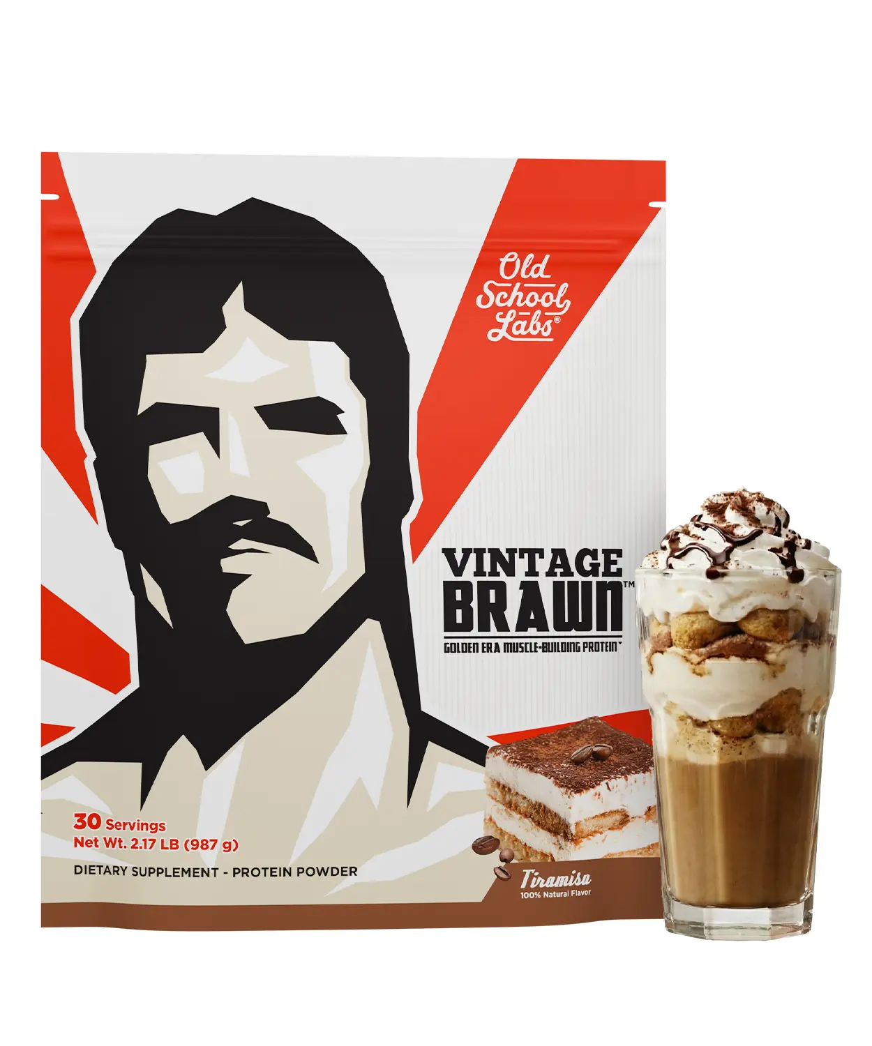 Vintage Brawn Protein Powder 30 Servings (Tiramisu Gusset Bag) Vintage Brawn Protein Powder 30 Servings (Tiramisu Gusset Bag)