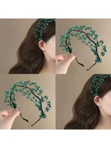 The Wizard of Oz ~ Super Fairy Irregular Green Beaded Headband Same Style Small Exquisite High-End Hair Accessory Chic Headbands