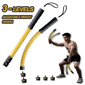 Upgrade 3 levels Adjustable Cordless Battle Ropes - Weighted Ropeless Battle Rope for Home Gym Exercise, Portable Workout Equipment for Strength Training & Cardio Fitness