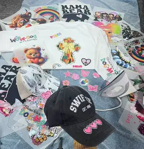 10pcs Cartoon heat transfer embroidery cartoon patches +10pcs Cartoon heat transfer cartoon stickers，FOR DIY hats and clothes