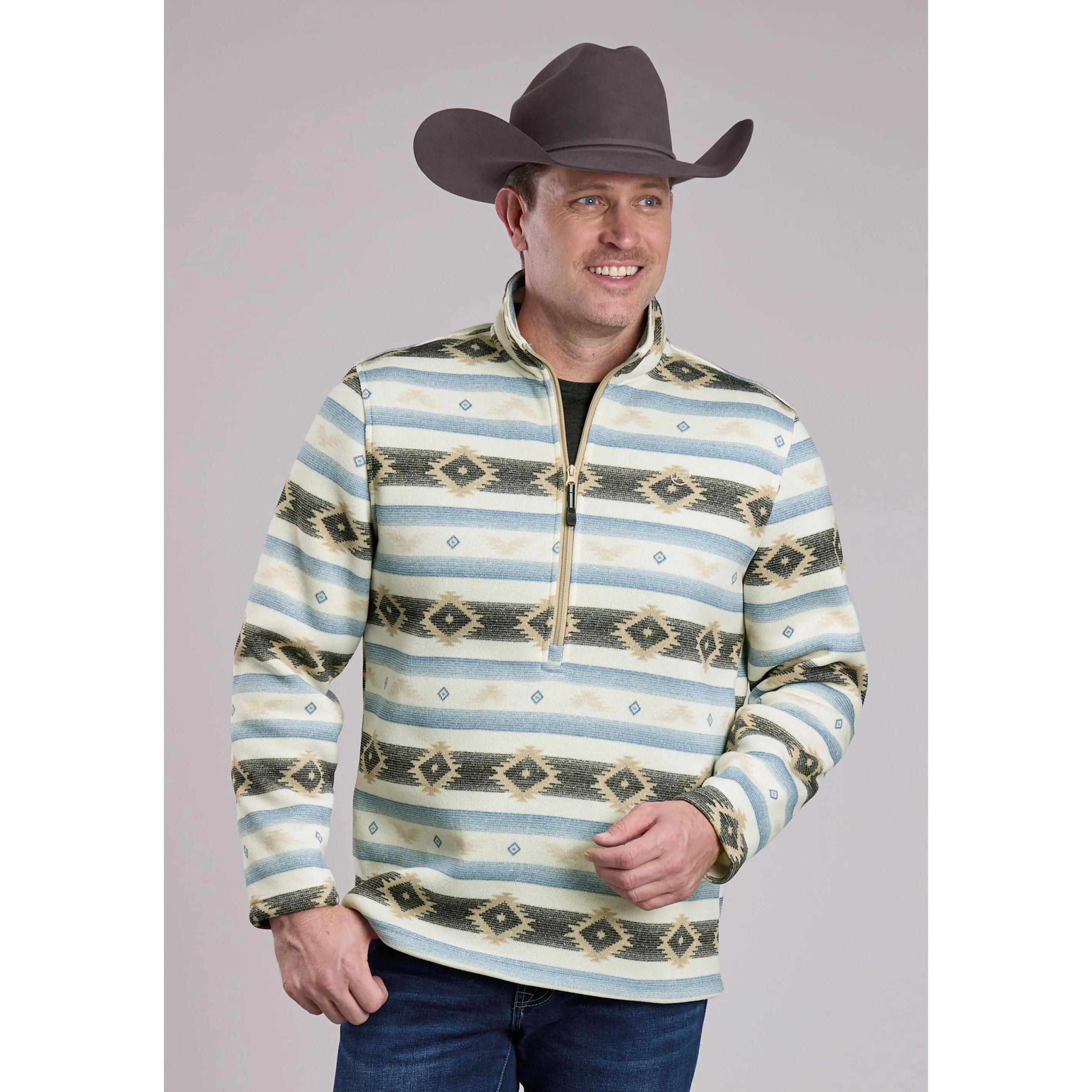 Mens Roper Aztec Knit Pullover Sweater