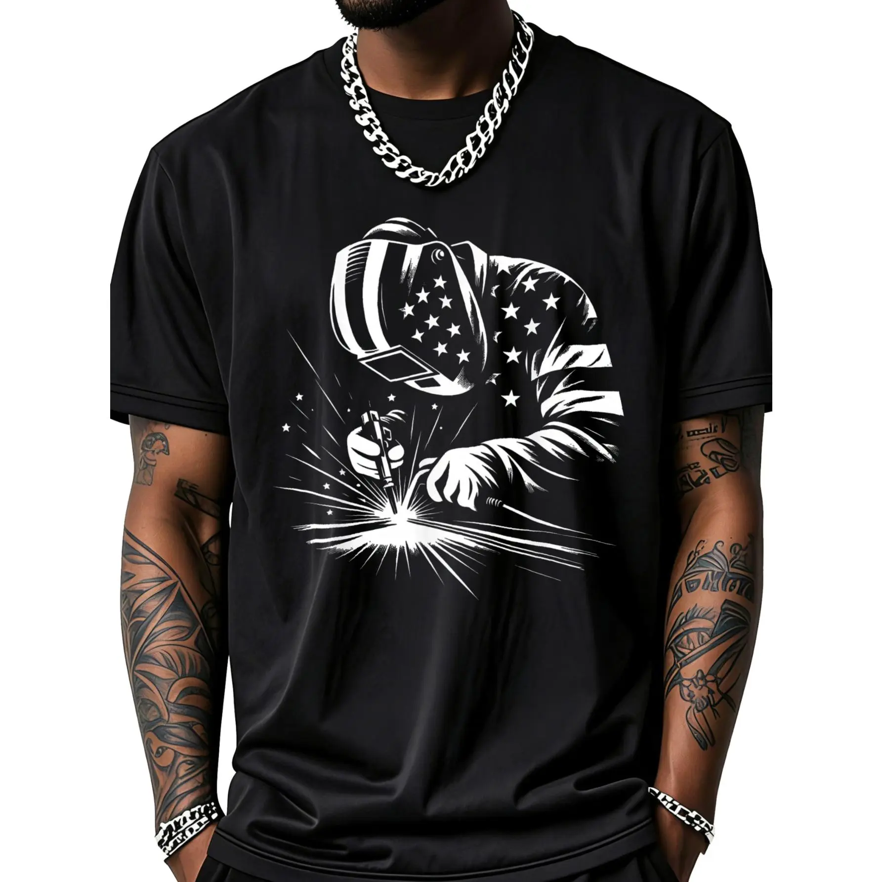 Welder American Flag USA Patriotic Welding Welder T-Shirt