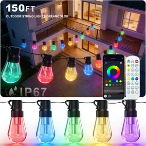 Mutovlin  Outdoor String Lights,  150ft-400ft RGB+IC Warm White Patio Lights , more Scene Modes for Outdoor Decor, Upgraded IP65 Compatible with