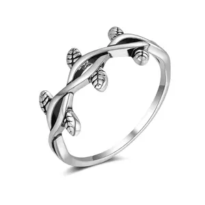 Mytys Leaf Statement Rings for Women-Olive Branch Band Ring-Vine Wedding Band Promise Ring