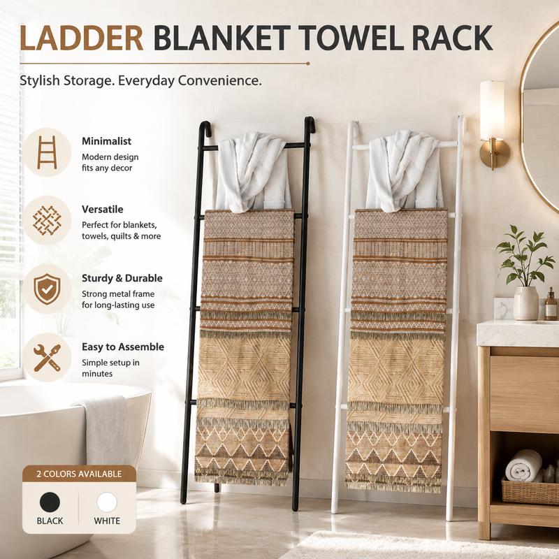 SUOERNUO 4-Layer Thick Metal Towel Holder - Wall-Leaning, Antirust, Hangable Organizer with Spray Function, Durable Stable Space-Saving Modern Bathroom Accessory, 44*41.5*153cm Home Decor for Bathroom Bedroom