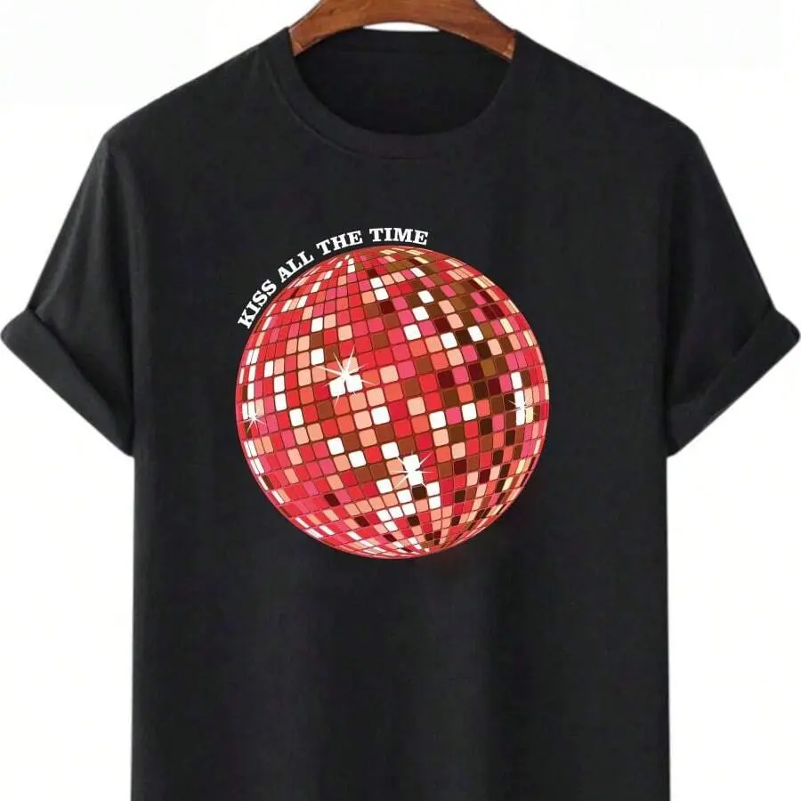 A-Kiss All The Time Disco ball T-Shirt| Disco Ball Graphic Tee| Boys T Shirt,Girls Tops,Tops For Women,Mens T Shirts,Concert Outfits