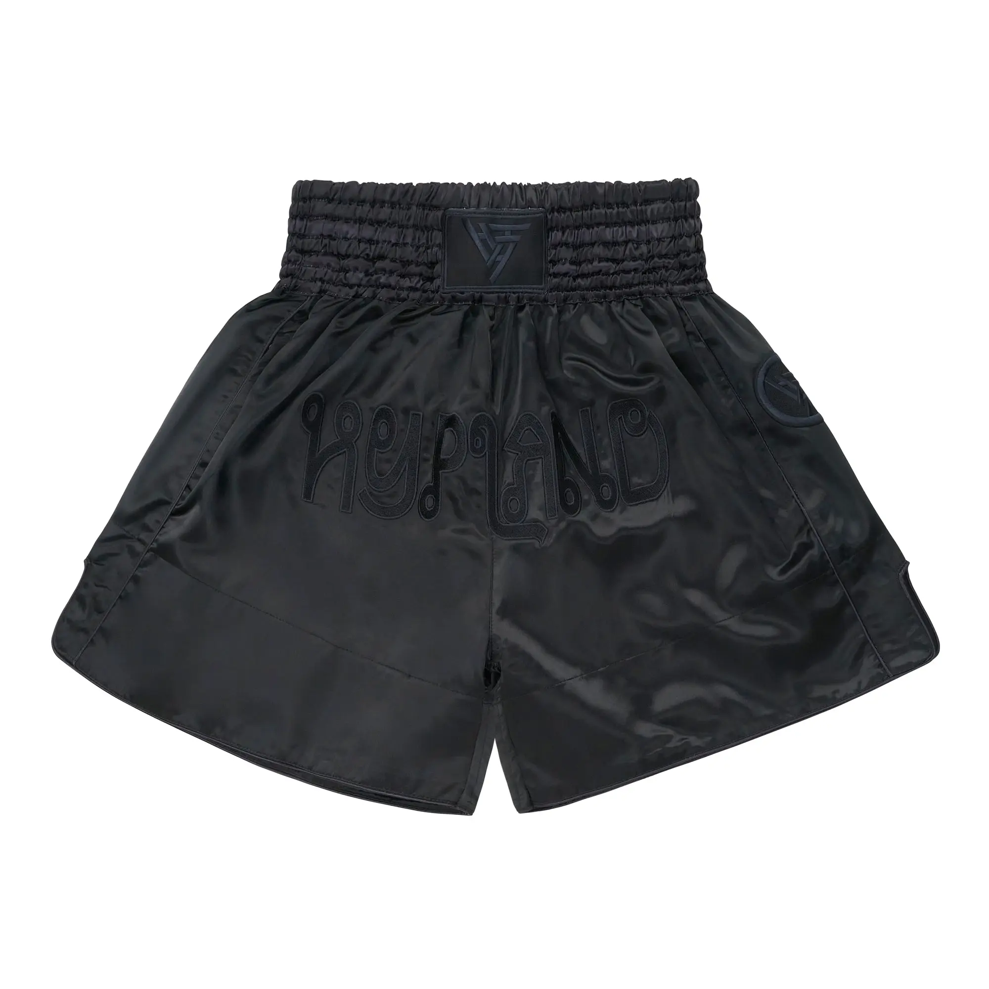 Men's Slim-Fitting Sports Shorts, Solid Black Mid-Thigh Length Polyester Bottoms for Athletic Performance, Active, Body Men's Sports Shorts, Muay Thai Men's Sports Shorts