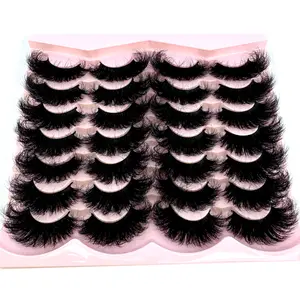 14 Pairs Natural Looking Thick & Fluffy Faux Mink 3D Eyelashes, Russian Volume Lashes Drama Messy Mink Eyelashes, Smart Long Winged Fox Eye Lifting & Lengthening Eyelash Extension Kit, Full Lash Strip Reusable For Daily & Party Use