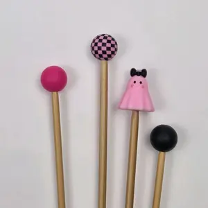 Ghost Girlie Knitting Needle Point Protectors Pink Halloween Knitting Accessories with Unique Designs for Crafters