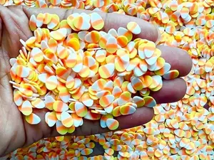 5mm and 10mm Candy Corn Faux Candy Fake Halloween Sprinkles Fimo Slice Fake Sprinkle Polymer Clay Sprinkles Perfect for DIY Slime Fake Food Deco Topping (10mm)