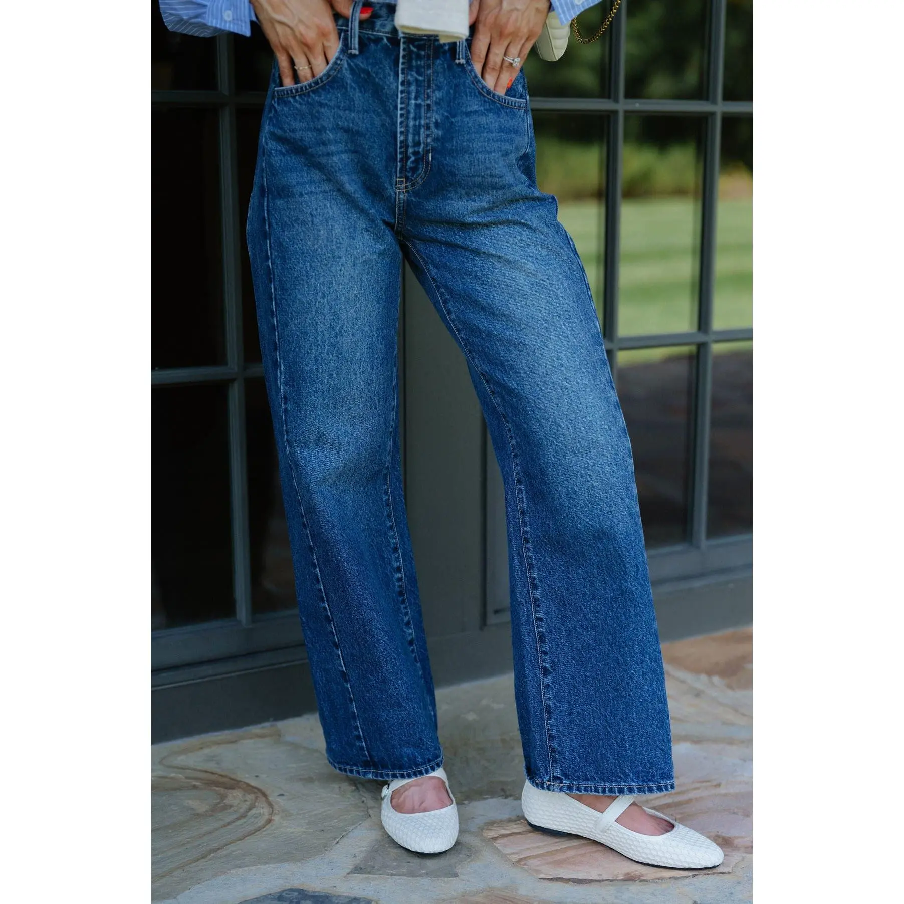 Haven Barrel Jeans-Dark Denim