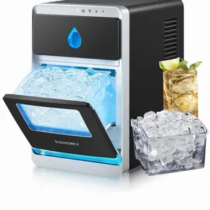 EUHOMY LunaArc Crescent Ice Maker Countertop, 16Pcs Ready in 12Mins, 1600Pcs/Day, Auto Deep Cleaning, Timer, Adjustable Ice Thickness, Portable Ice Cube Maker for Whiskey/Coffee/Soft Drinks