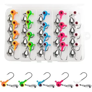 20-Pack Underspin Jig Heads for Fishing 1/8oz 3/16oz 1/4oz, Stand Up Crappie Bass Fishing Jig  with Spinner , Walleye Jigs Trout Panfish Lures Jigs Heads Hooks Freshwater Saltwater