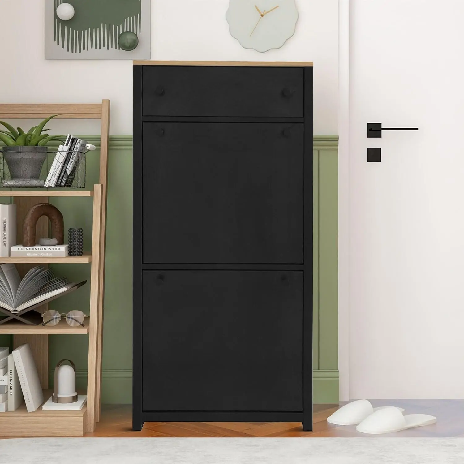 Modern Minimalist Design Wooden Organiser Shoe Storage  Drawer Cabinet with interior Adjustable Racks