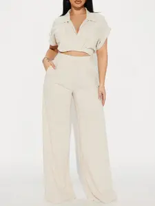 Andrea Linen Pant Set - Oatmeal