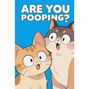 Modern Metal Tin Sign 8x12 Inch Bathroom Decor Poster with Animal Image for Modern Bathrooms Durable Rust Resistant Design —— ARE YOU POOPING？
