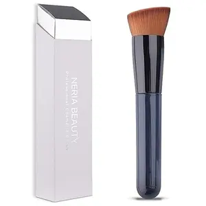 Foundation Brush, Flat Top Kabuki Foundation Brush for Liquid Makeup, Cream, Powder, Travel Size Face Foundation Blending Makeup Brushes