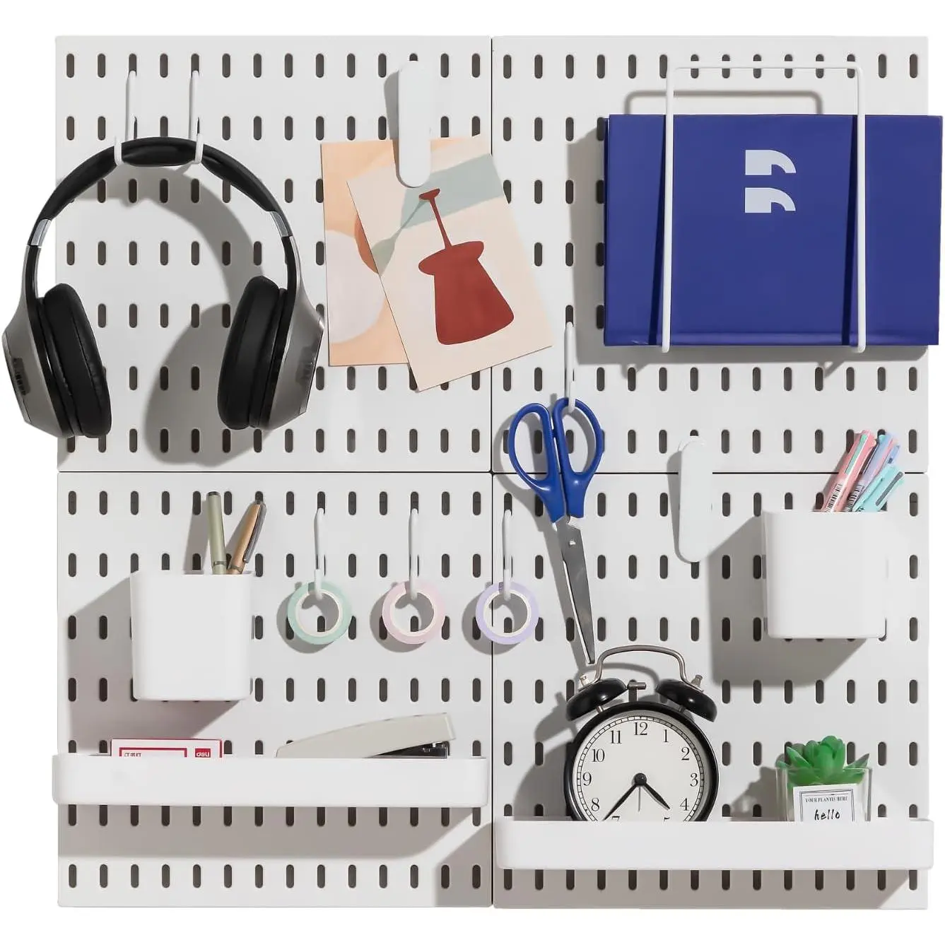 Pegboard Combination Kit, Pegboards and Accessories Modular Hanging for Wall Organizer, Crafts Organization, Ornaments Display,  Storage, Peg Board (White, 22?x22?)