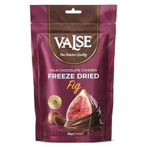 Chocolate Covered Fig, Milk Chocolate Covered Freeze Dried Fig, 2.8 oz Chocolate Covered Fruit, Chocolate Dipped Fig (Mini, Fig)