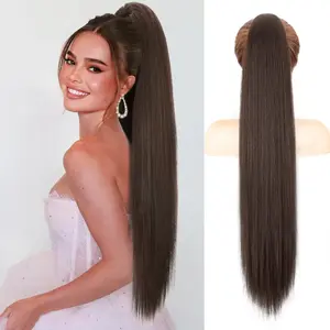 NOKOARI 30" Straight Claw Ponytail Extension, Heat Friendly Synthetic Hair, Heat Resistant, Natural Look, Soft Texture, Easy Wear for Women, Ideal for Daily Wear & Weddings outdoorfun