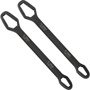 2pcs Universal Self-Tightening Wrench 8–22mm, Double-Ended Adjustable Tool for Home & Auto Repair, All-In-One Versatile Wrench Set