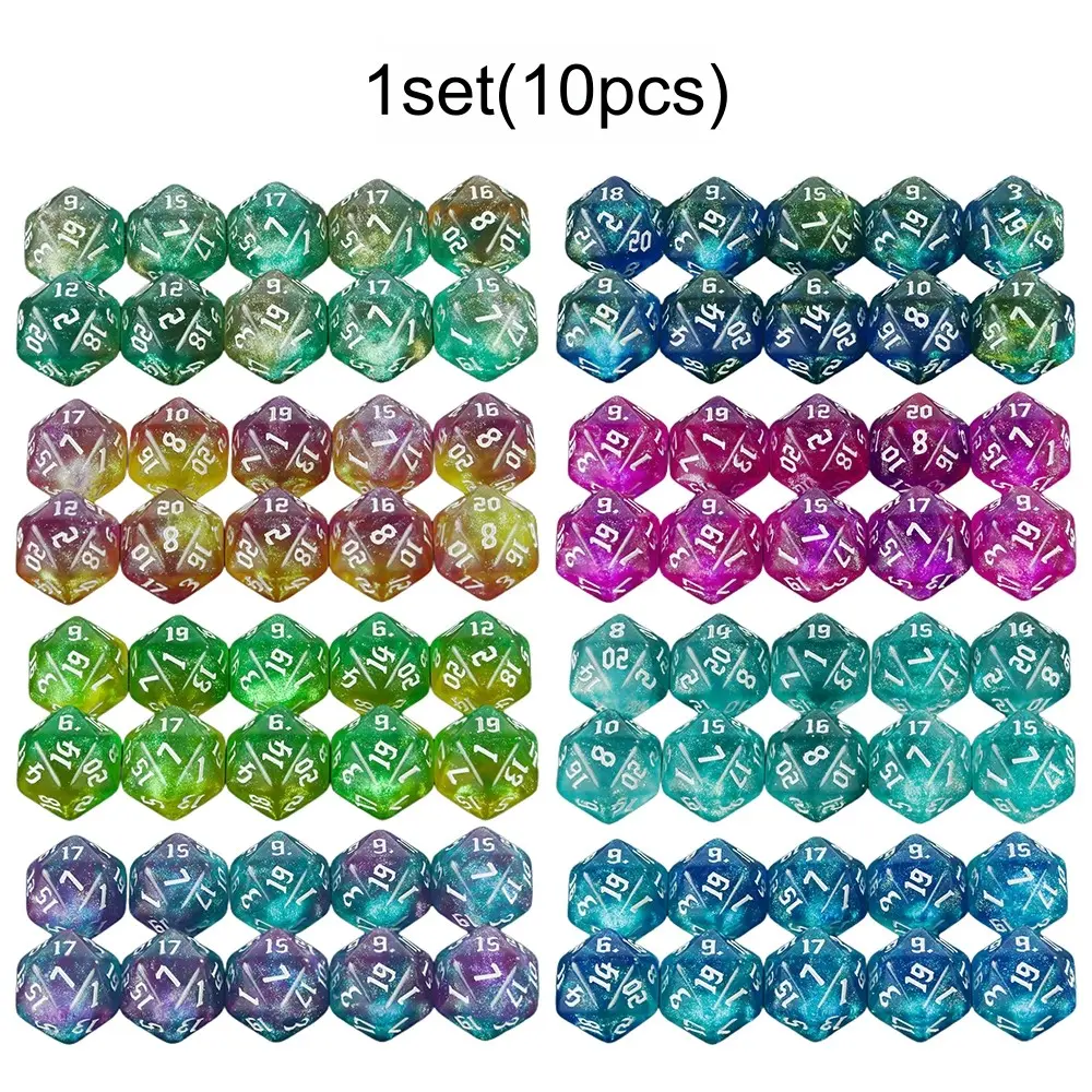 10pcs 20-Sided Dice Set, Tabletop Game Accessories, Ideal for Dnd Rpg, High-Quality Durable Polyhedral Dice for Role-Playing Games, Dice Bulk