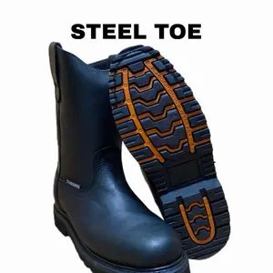 Genuine Leather Work Boots Pull-On Steel Toe Safety Lightweight & Built for Comfort/ Bota de Trabajo con Casquillo EST. 410