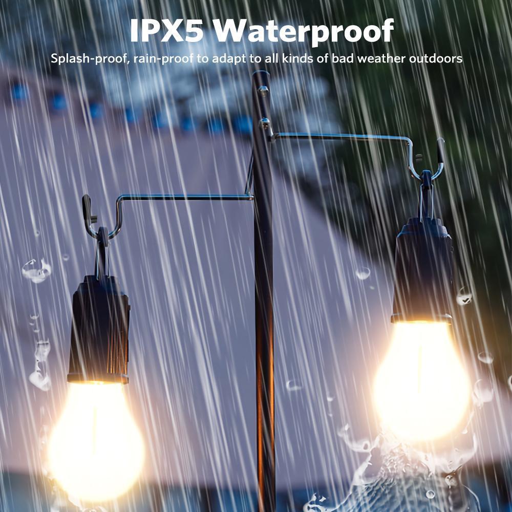 Solar USB Rechargeable LED Camping Lantern - Folding Hanging Light with Clip & Hook, Portable Waterproof Lantern for Tents, Outdoor Camping, Hiking & Emergency Use, Compact & Lightweight for Home Backup