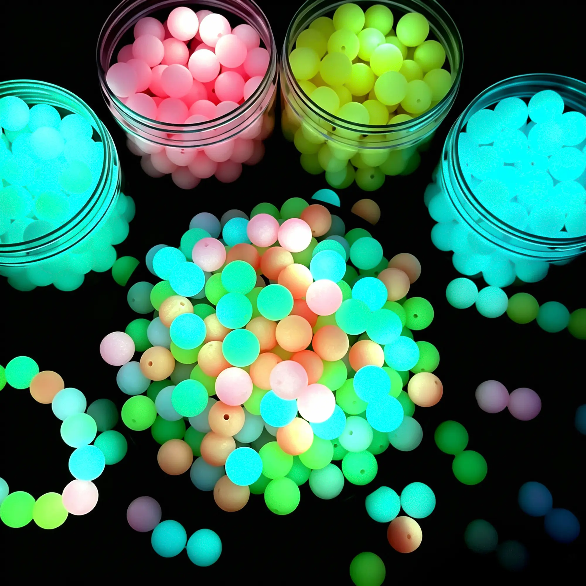 80pcs-Glow In The Dark Silicone BeadsDIY Bracelet Making Supplies for Jewelry Craft