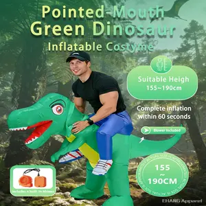 Christmas Carnival Halloween Easter Costume Sharp Dinosaur Inflatable Suit for Adults, Full Body Set, No Size Measurement Needed