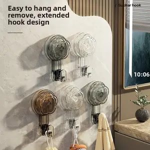 Rotating Suction Cup Hook, Drilling-Free Vacuum Hanger, Ideal for Kitchen, Bathroom, Living Room & Bedroom, Essential Home Accessory