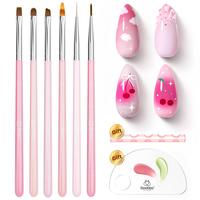 6pcs Pink Nail Brush Set