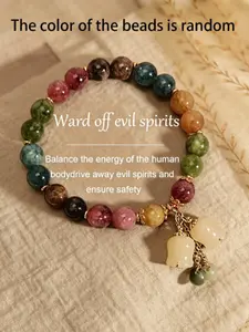 Lily of the valley pendant colored beryl jewelry high quality bracelet, Beaded bracelets, Power beads bracelets, Back to school season Teacher's Day gift Help improve career luck Balance human energy Unisex gift for family, good friends, teachers