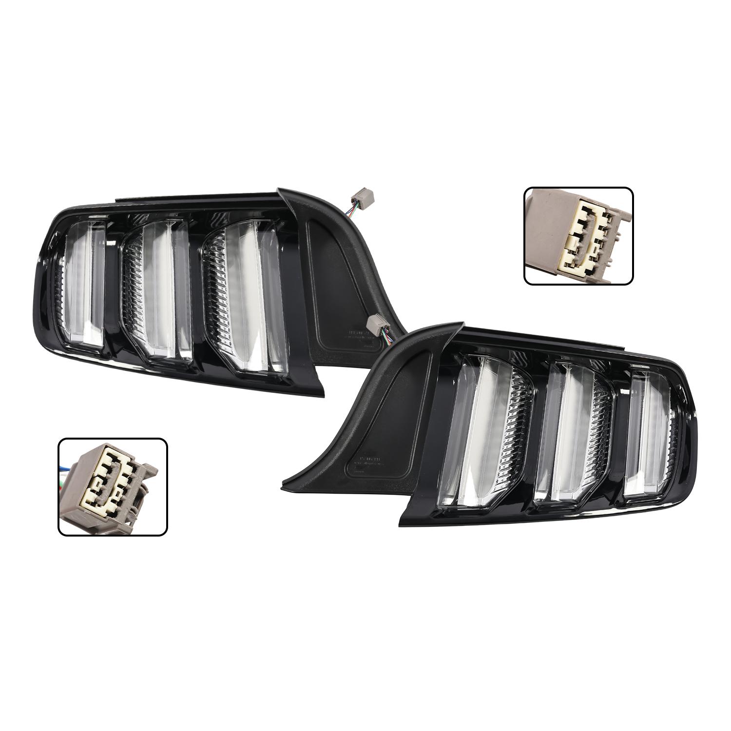 Nakkaa Screw-On LED Tail Lights - Brake & Signal Functions, Sequential Signals - Left & Right Fit for 2015-2023 Ford Mustang