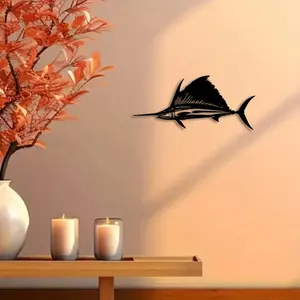 1pc Cartoon Shark Metal Wall Art, Cartoon Shark Statue Mural, Perfect for Ocean Theme Wall, Underwater Corner, Marine Space Decor, Shark Week Decor, Ideal Gift for Marine Life Lovers