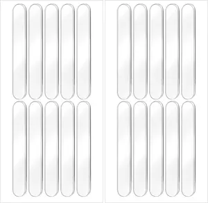 20PCS Cabinet Door Bumpers, Clear Rubber Bumpers Stripes Chair Wall Protector Self Adhesive Doors Slam Preventer for Sound Dampening Buffer Pads Fridge Doors Stopper Slam Silencer Aysatogc