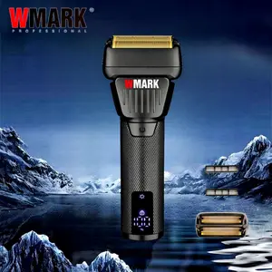 Wmark Electric Shaver, 9000 Rpm, Waterproof Level 6, Travel Lock, Long Press 5 Seconds, 1400mah Battery, Ultra-Thin Titanium Foil Blade, Waterproof Rechargeable Shaver, Rechargeable Shaver Machine
