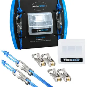 6-Pack Heavy Duty Rope Tightening Tool & Tensioner with Rollercam Technology, Compact Quick Adjust Design, Marine Brass Components, Reflective Cord & Carry Case for Camping Tarps, Boating Gear